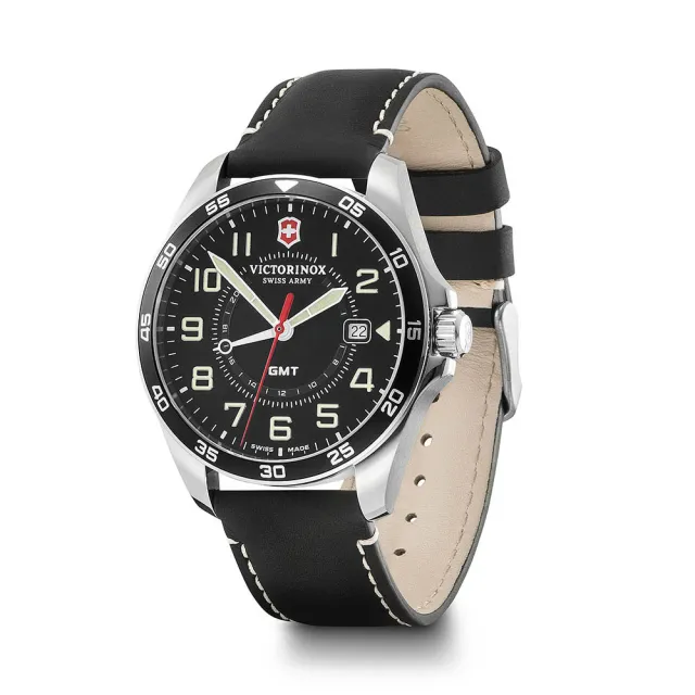 【VICTORINOX 瑞士維氏】VICTORINOX 維氏 FieldForce系列 異地穿梭者 兩地時間腕錶(VISA-241895)