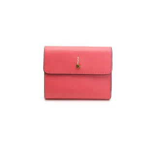 【ZODENCE 佐登司】FLIP雙面牛皮簡式短夾(桃紅)