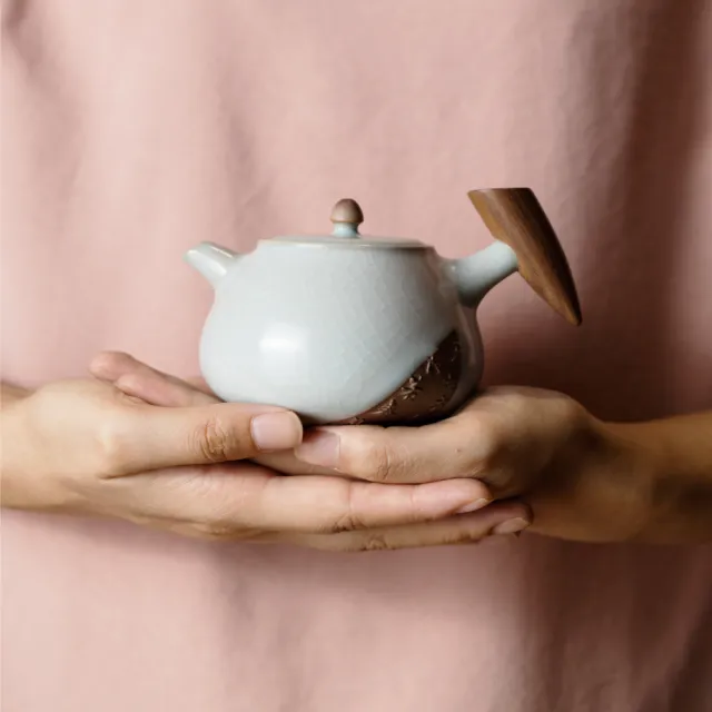 【LohasPottery 陸寶】汝窯入木三分九件式茶組(陶藝 茶藝茶具 杯壺套裝組 禮品/禮物/收藏)