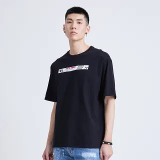 【5th STREET】男裝 短t 短袖 上衣 t恤 TEE logo 棉質 黑色(570838)
