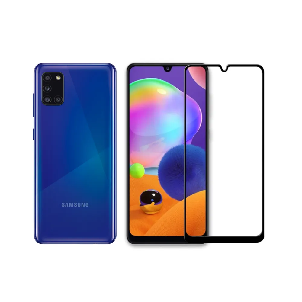 【MK馬克】Samsung Galaxy A31 三星 滿版9H鋼化玻璃保護膜 保護貼 - 黑色