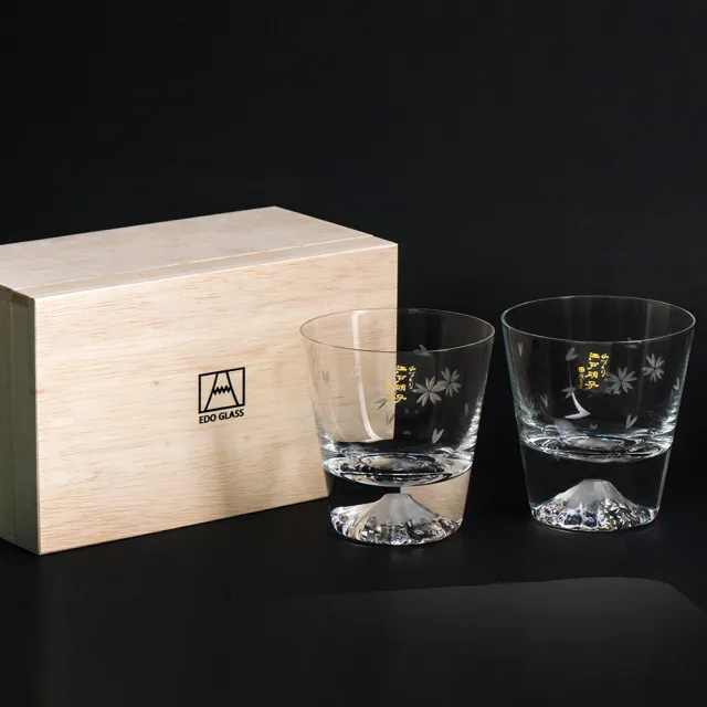 【田島硝子】通路限定  富士山杯 限量款櫻花對杯2入禮盒組(TG16-015-2RS)