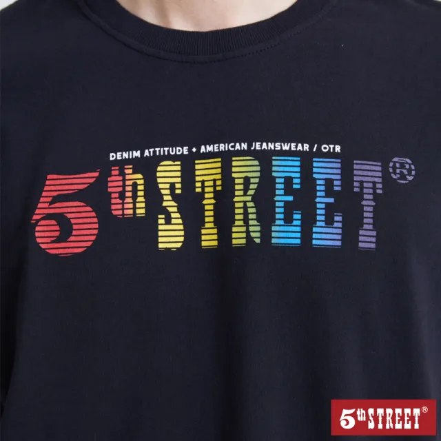 【5th STREET】中性平權漸層短袖T恤-黑色