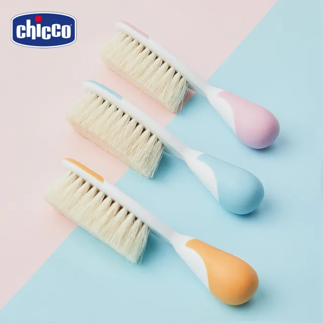 【Chicco 官方直營】嬰兒專用髮梳組-橘