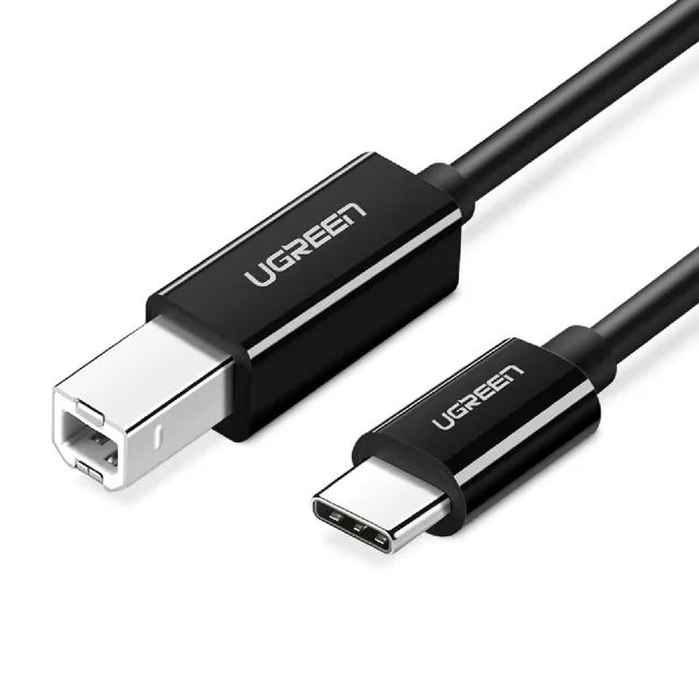 【綠聯】2M Type-C 2.0對USB-B印表機多功能傳輸線 黑色