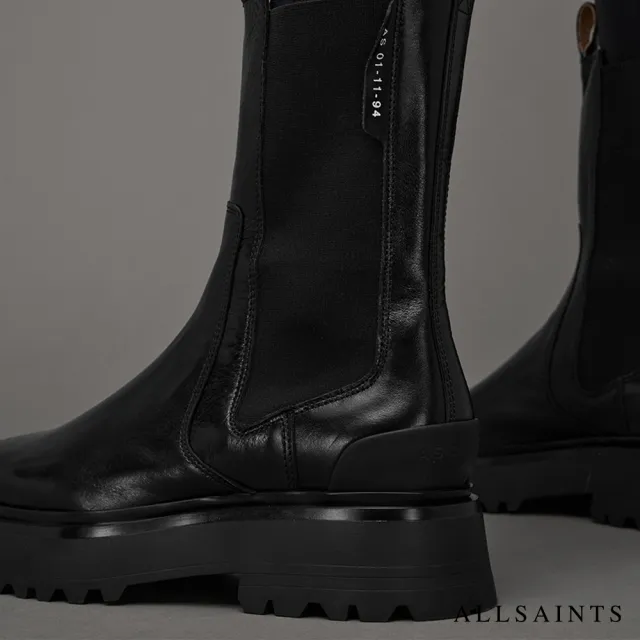 【ALLSAINTS】AMBER 切爾西牛皮短靴Black WF582X