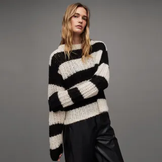 【ALLSAINTS】BRITT 羊毛針織上衣Black/Ecru WK025Z(舒適版型)
