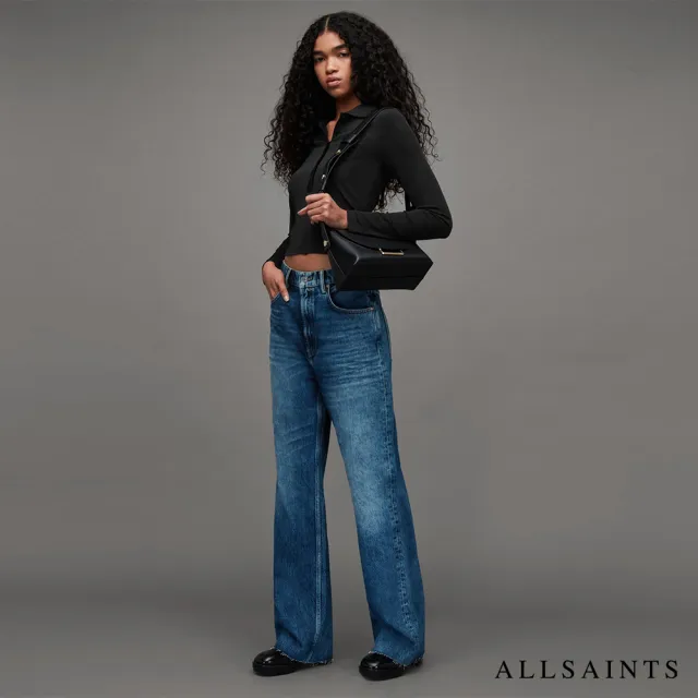 【ALLSAINTS】HALLIE 長袖POLO衫Black WM092Z(貼身版型)