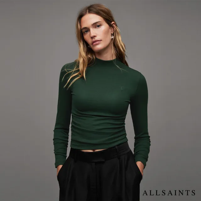 【ALLSAINTS】RINA 高領上衣SYCAMORE GREEN WM213Z(貼身版型)