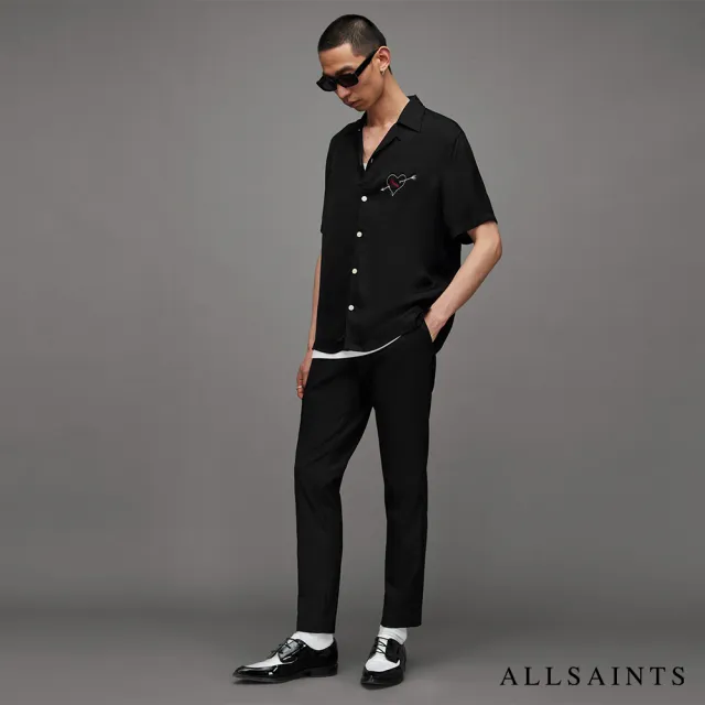 【ALLSAINTS】VENDETTA 短袖夏威夷印花襯衫Jet Black MS064Z(舒適版型)