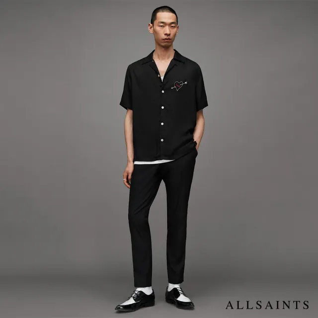 【ALLSAINTS】VENDETTA 短袖夏威夷印花襯衫Jet Black MS064Z(舒適版型)