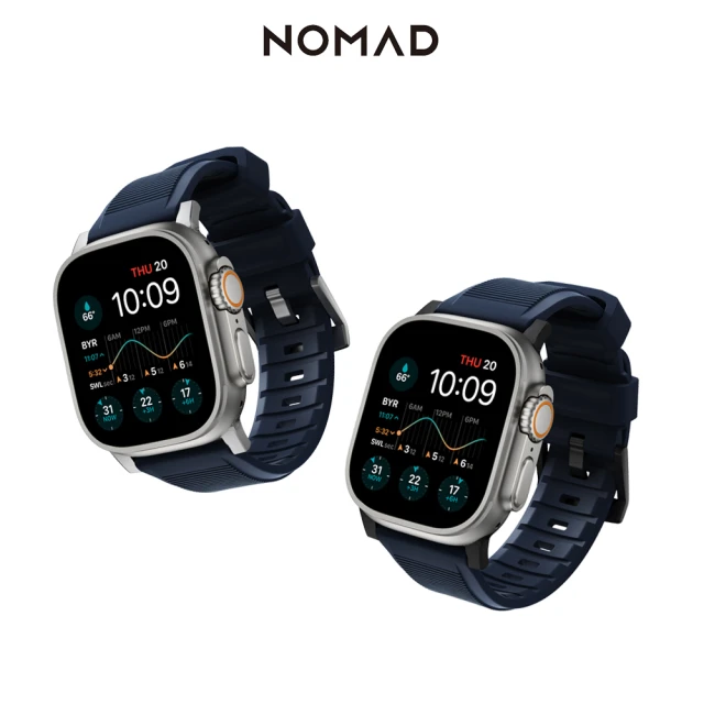 【NOMAD】Apple Watch 49/45/44/42mm 專用高性能橡膠質感錶帶(採用316不鏽鋼材質連接器設計)