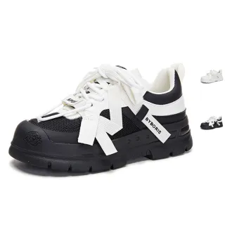 【J&H collection】運動風真皮拼接厚底老爹鞋(現+預  米色 / 黑色)