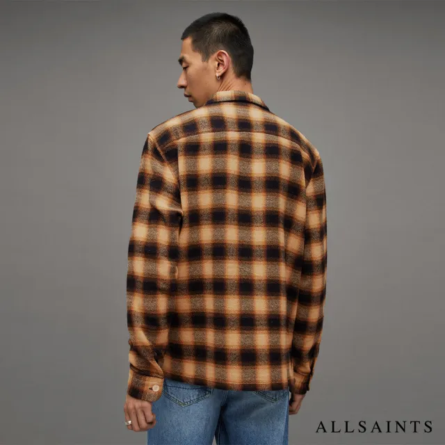 【ALLSAINTS】TELESTO 格紋長袖襯衫Jet Black MS185Z(舒適版型)