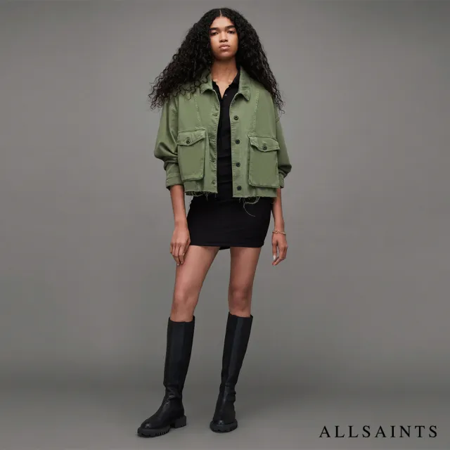 【ALLSAINTS】MORA 短版襯衫Khaki Green WO053Z(寬鬆版型)