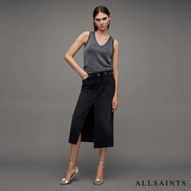 【ALLSAINTS】LYRA 金屬光澤針織背心Silver WK082Z(常規版型)