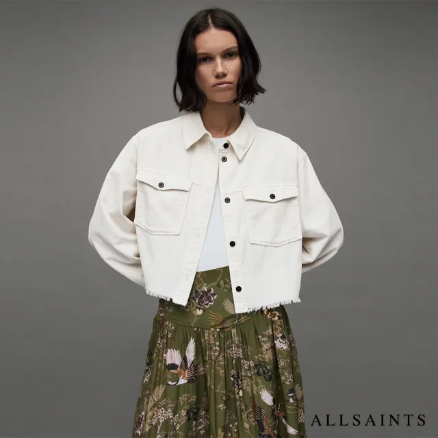 【ALLSAINTS】ZIVA 燈芯絨短版襯衫ALMOND WHITE WH052Z(舒適版型)