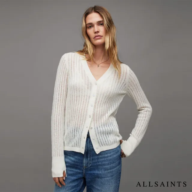 【ALLSAINTS】ABI 羊毛針織外套Chalk White WK010Z(修身版型)