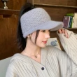 【Acorn 橡果】新款針織毛線空頂帽棒球帽鴨舌帽護耳遮陽帽1765(淺灰)
