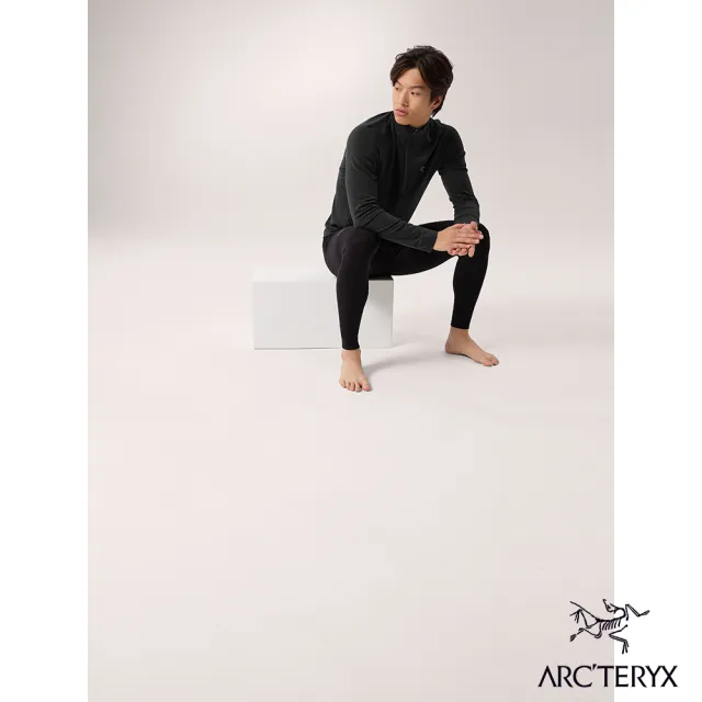【Arcteryx 始祖鳥官方直營】男 Rho 羊毛長袖套頭衫(黑)