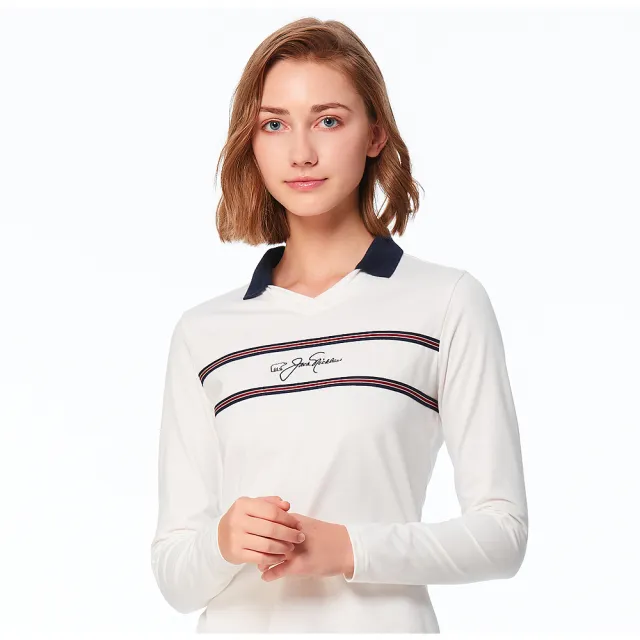 【Jack Nicklaus 金熊】GOLF女款健康素材有領T SHIRT(白色)
