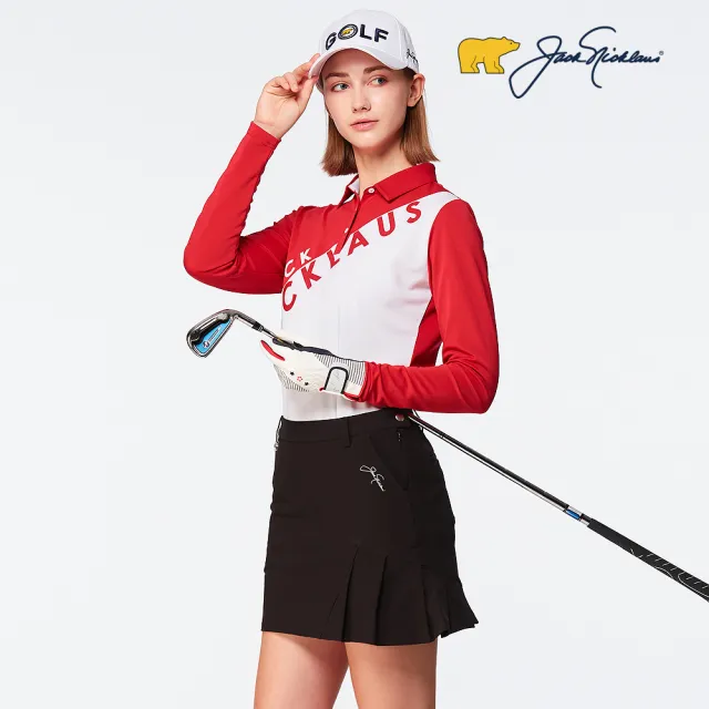 【Jack Nicklaus 金熊】GOLF女款彈性吸濕排汗POLO/高爾夫球衫(紅色)