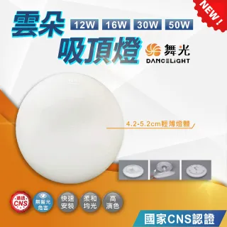 【DanceLight 舞光】雲朵薄型吸頂燈 16W(快速安裝 防蚊蟲)