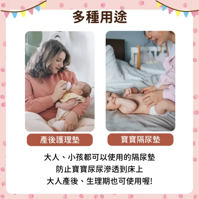 【OhBabyLying】50×70 公分 四層有機彩棉隔尿墊 中(寢具/防水墊/產褥墊/保潔墊/護理墊/戒尿布/雙面可用)