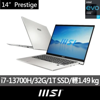 【MSI 微星】14吋i7輕薄商務筆電(Prestige 14 Evo/i7-13700H/32G/1T SSD/W11/495TW)
