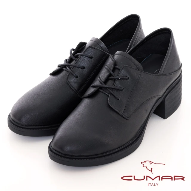 CUMARCUMAR 綁帶深口兩穿式粗跟鞋(黑色)