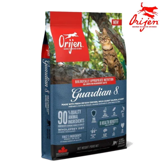 【Orijen】歐睿健-愛貓守護8-4.5kg/10lb無穀配方（全齡無榖鮮肉貓糧）(貓糧、貓飼料)