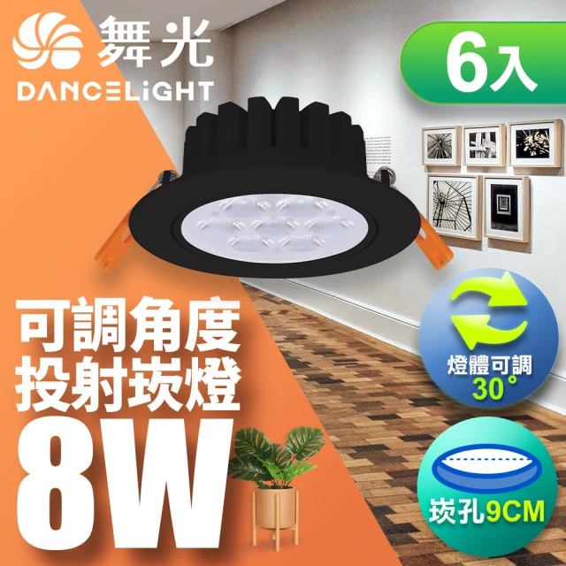 DanceLight 舞光DanceLight 舞光 LED 8W 崁孔9CM 歡笑崁燈 快接頭快速安裝-6入組(白光/自然光/黃光)