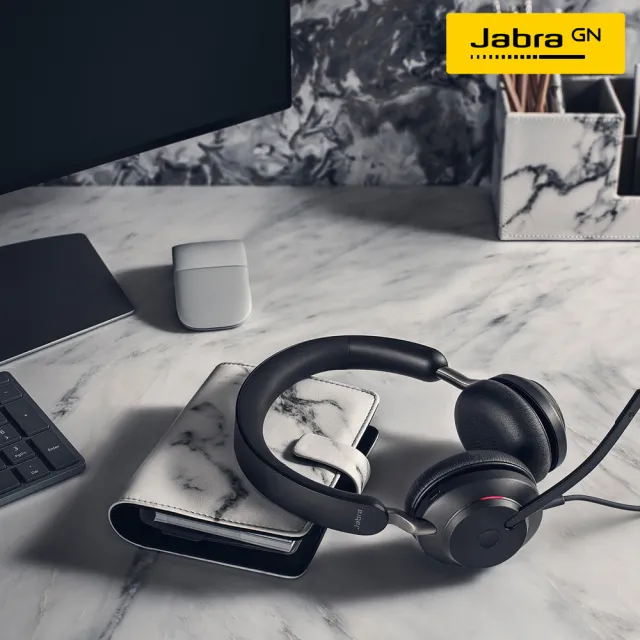 Jabra】Evolve2 40 MS商務會議耳罩式耳機麥克風(Stereo頭戴式有線