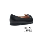 【HELENE_SPARK】簡約質感純色鍊條羊皮樂福方頭低跟鞋(黑)