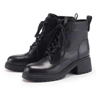 【ORIN】真皮拉鍊綁帶馬丁靴(黑色)