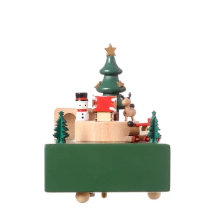 【Star 星】聖誕節音樂盒 木製旋轉音樂盒  交換禮物(旋轉音樂盒)