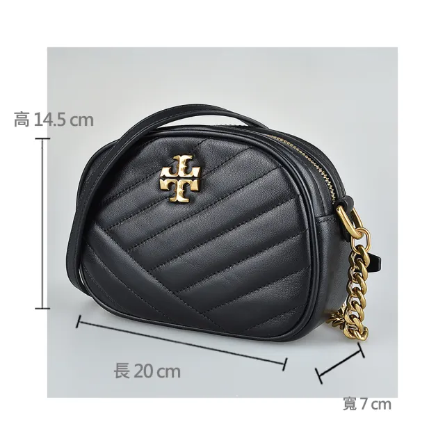 TORY BURCH】TORY BURCH KIRA CHEVRON經典雙T LOGO絎縫設計羊皮拉鍊斜