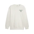 【PUMA】大學T Classics Cafe 灰白 綠 男款 長袖 上衣 寬鬆 內刷毛(625245-90)