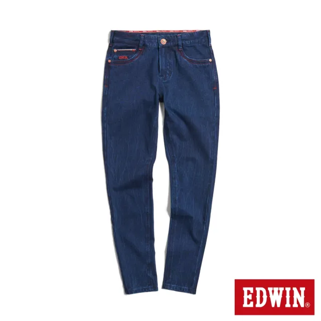 【EDWIN】女裝 東京紅360°迦績棉彈小直筒牛仔褲(原藍色)