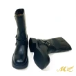 【MK】個性騎士厚底中筒靴(黑色)