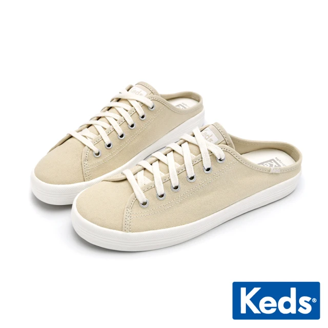 【Keds】KICKSTART MULE 經典帆布綁帶穆勒鞋-淺卡期(9232W123483)