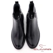 【CUMAR】精品質感前短後長顯瘦粗跟短靴(黑色)