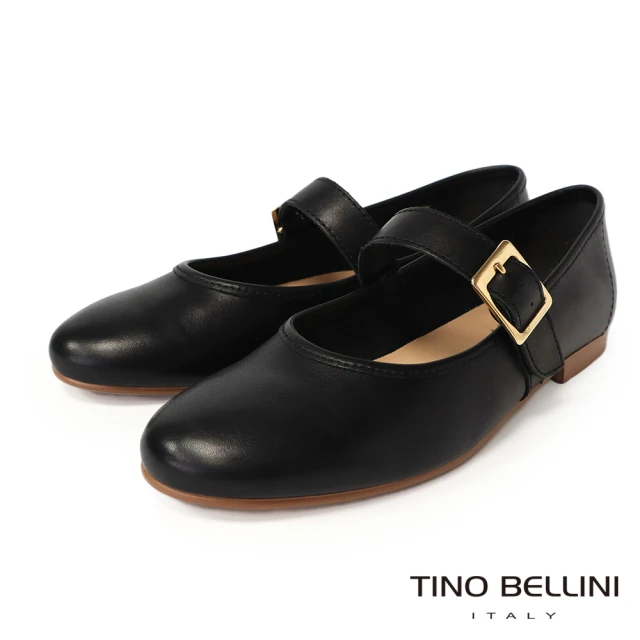 TINO BELLINI 貝里尼 義大利進口素面瑪莉珍鞋FSBT015(黑色)