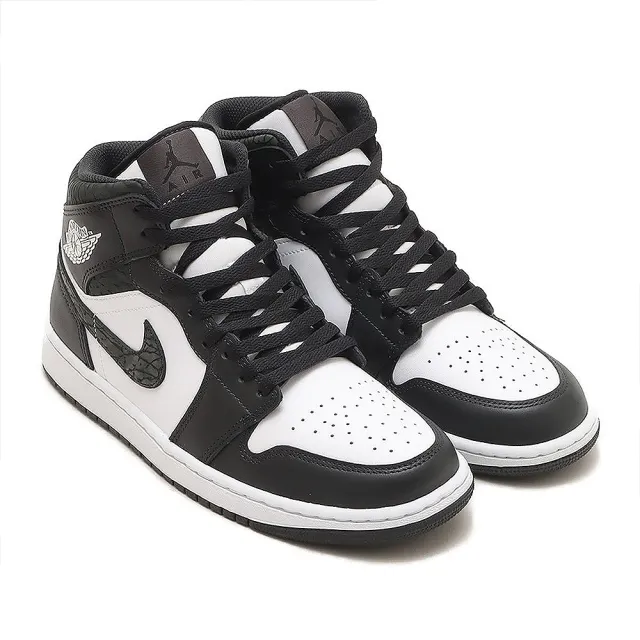 NIKE 耐吉】Air Jordan 1 Mid SE 男休閒鞋喬丹AJ1 象紋熊貓黑白(FB9911