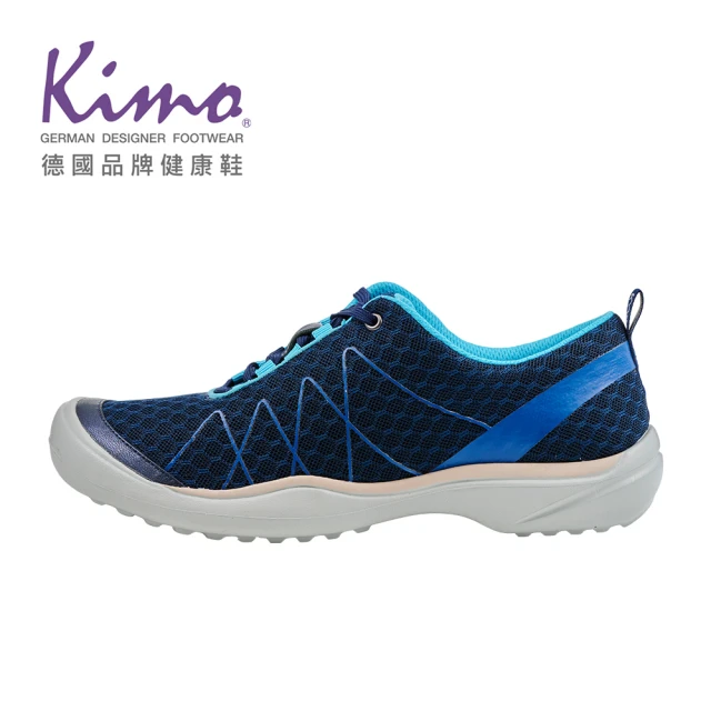 KimoKimo 羊皮網布率性線條感懶人休閒鞋 女鞋(深海藍 KBCWF073346)
