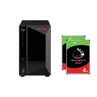 【ASUSTOR 華芸】搭希捷 4TB x2 ★ AS5402T 2Bay NAS 網路儲存伺服器