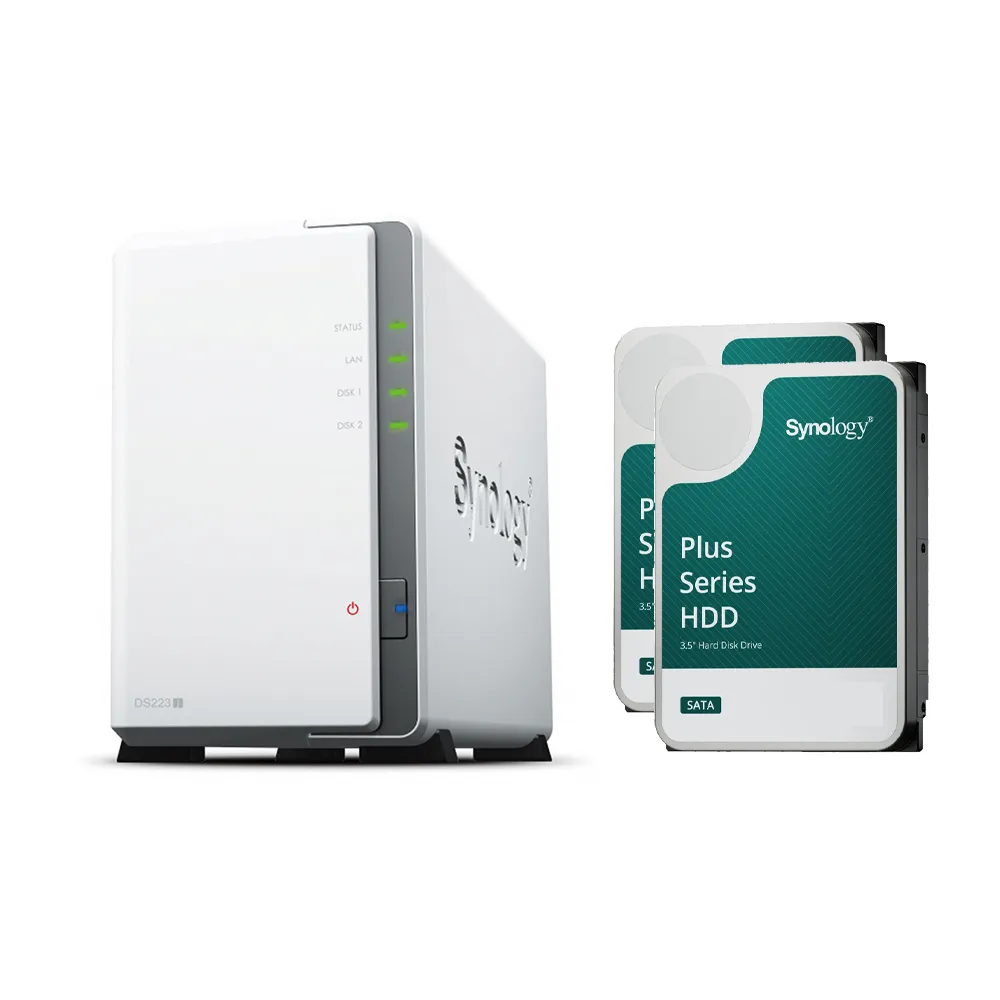 【Synology 群暉科技】搭HAT3300 6TB x2 ★ DS223j 2Bay NAS 網路儲存伺服器