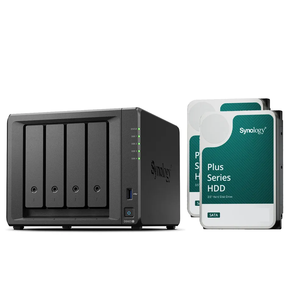 【Synology 群暉科技】搭HAT3300 6TB x2 ★ DS923+ 4Bay NAS 網路儲存伺服器