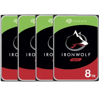 【SEAGATE 希捷】4入組 ★ IronWolf 8TB 3.5吋 7200轉 256MB NAS 內接硬碟(ST8000VN004)