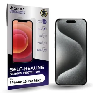 【BEAM】iPhone 15 Pro Max 6.7” 自我修復螢幕保護貼(超值2入裝)